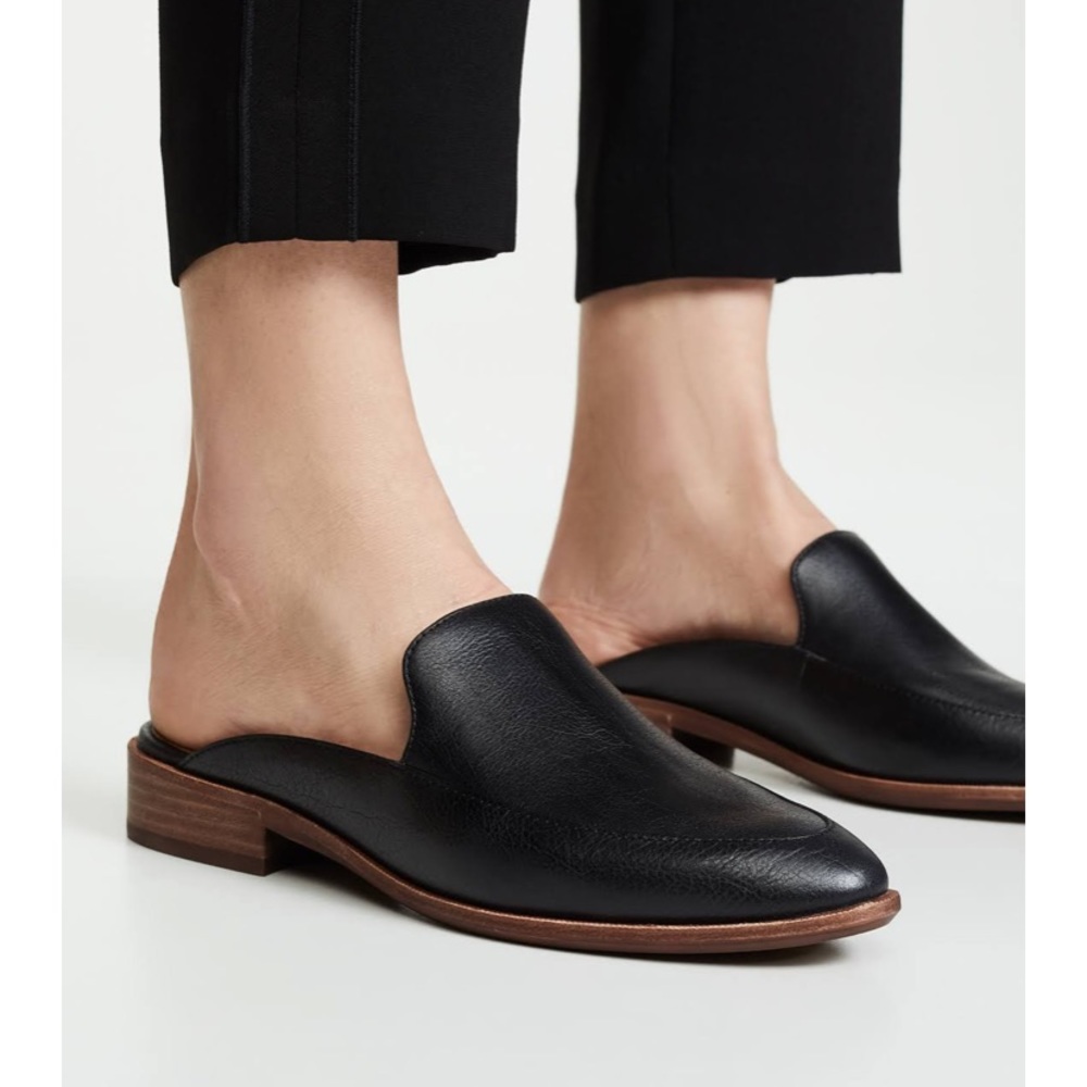 Madewell black leather mules
